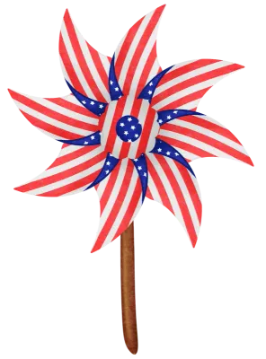 Patriotic Red White and Blue Pinwheel