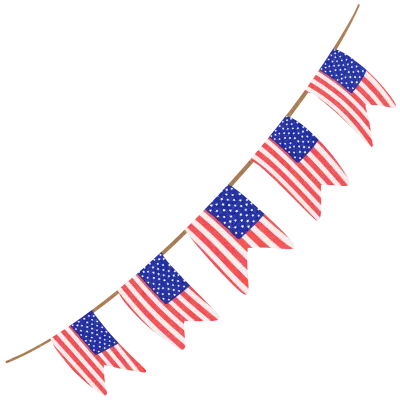 Hanging flag with the flag of the United States