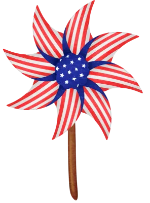 Patriotic Red White and Blue Pinwheel