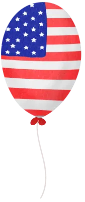 Balloons with American flag design