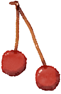Watercolor cherry illustration