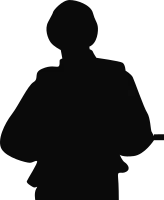Army Holding Gun in Silhouette