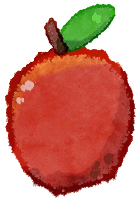 Watercolor apple illustration