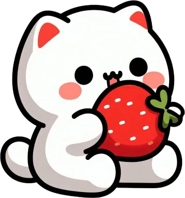 딸기먹는 고양이