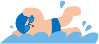 수영장에서 수영복을 입은 사람