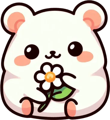 꽃을 든 햄스터