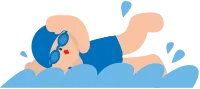 수영장에서 수영복을 입은 사람