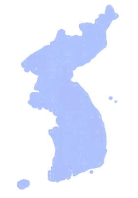 한국 지도 크레용 파스텔