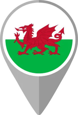 Wales Flag on Location Pin