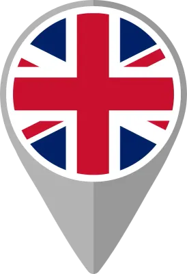 United Kingdom Flag on Location Pin