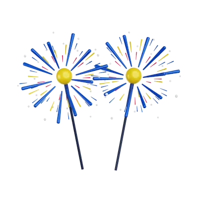 firework party 3D illustration