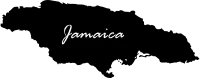 Black Silhouette of a Jamaica Country land Map
