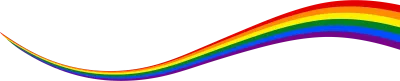A colorful Rainbow pride flowing with an wave curve background