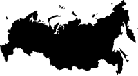 Black Silhouette of a Russia Country land Map