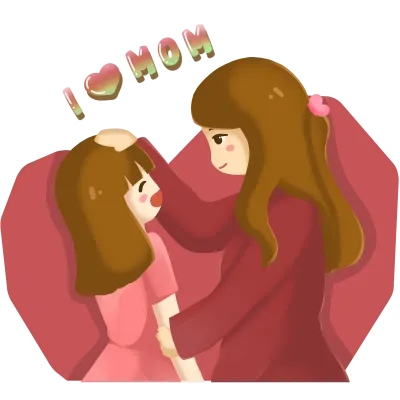 mom and daughter cartoon png transparent