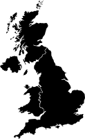 Black Silhouette of a United Kingdom Country land Map