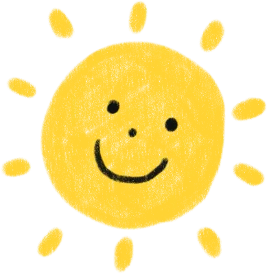 크레용으로 그린 해님 얼굴