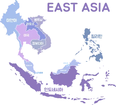동남아시아 지도 east asia map