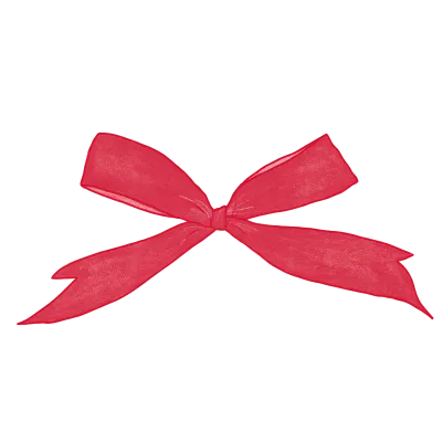 A bow red pink ribbon