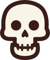 Doodle skulls with bones