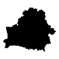 Black Silhouette of a Belarus Country land Map