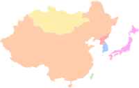 동북아시아 국가(대한민국, 북한, 일본, 중국, 대만, 몽골)