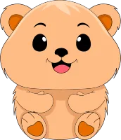 orange furry teddy bear with a smiling face