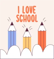 I Love School Pencils Poster