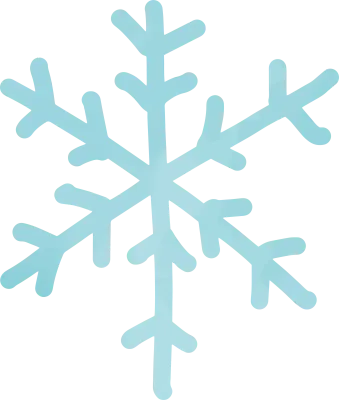 水彩風の手書きの雪の結晶のイラスト
