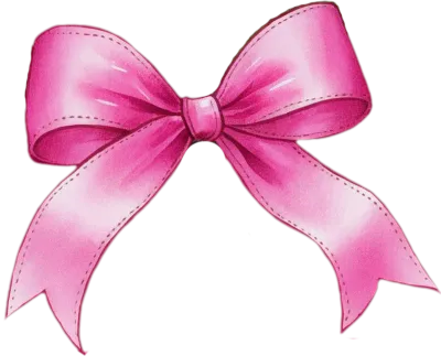 Pink ribbon with watercolor touch