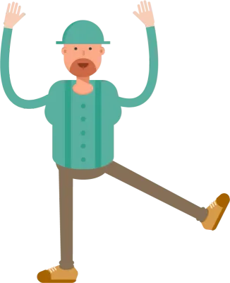 Beard Man Character Relaxing Illustration