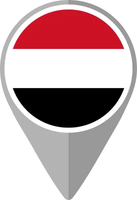Yemen Flag on Location Pin