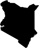Silhouette of a Kenya Country land Map