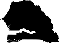 Silhouette of a Senegal Country land Map