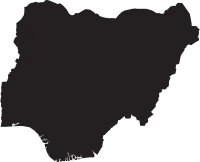 Silhouette of a Nigeria Country land Map
