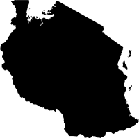 Silhouette of a Tanzania Country land Map
