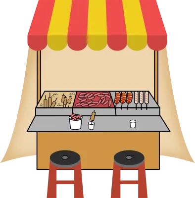 일러스트 포장마차, 분식, 떡볶이, 오뎅, 분식포장마차,길거리음식,길거리간식,간식