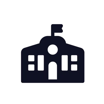 School and Student Icon with glyph style
