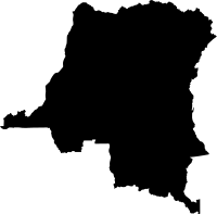 Silhouette of a Congo DemRep Country land Map