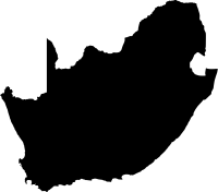 Silhouette of a South Africa Country land Map