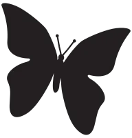 simple hand drawn black butterfly