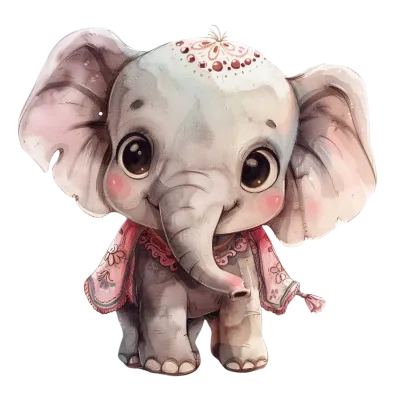 Watercolor painting clip art element winter Halloween autumn bear elephant hippopotamus bow pumpkin