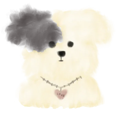 Puppy cutie drawing element