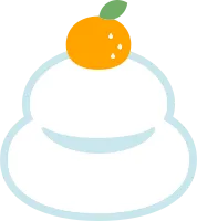 鏡もちのシンプルなイラスト