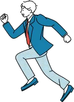 制服を着て走る男子学生のシンプルイラスト