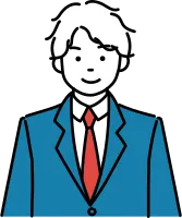 正面を向いている男子学生のシンプルイラスト