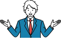 両手を広げて説明する男子学生のシンプルイラスト
