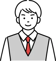 男子学生の上半身正面イラスト