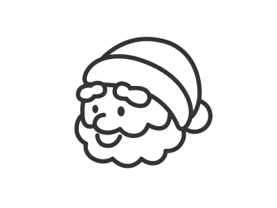 サンタクロースの顔のイラスト