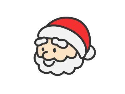 サンタクロースの顔のイラスト